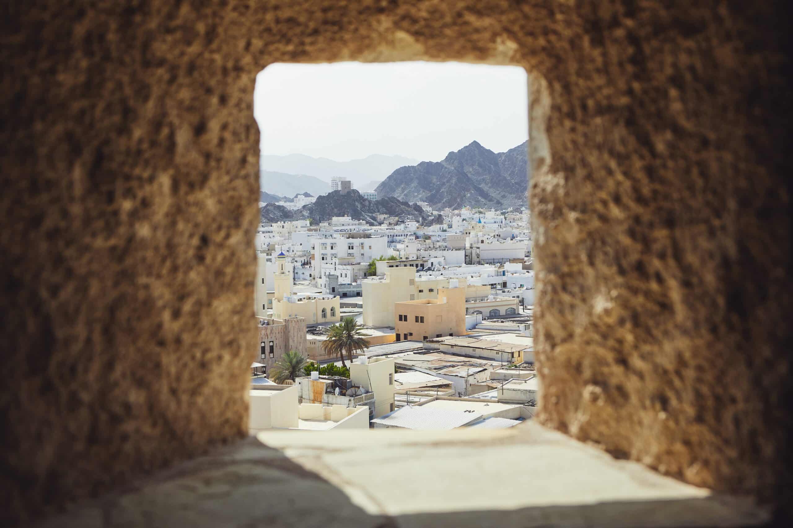 Cityscape view of Muscat city from fort. The capital of Oman.